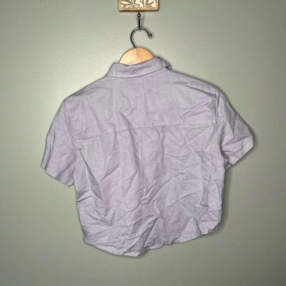 Aritzia Sunday Best Linen Organic Cotton Eliza Shirt - Lavender - Picture 3 of 12